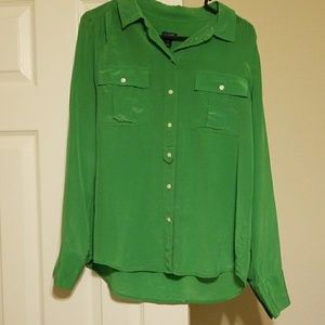 Jcrew womens size medium black label silk blouse